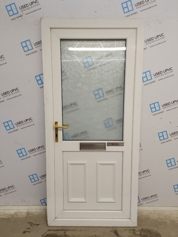 Used White Upvc Front Door 925mm x 2050mm (Reduce To 2035mm) 0822