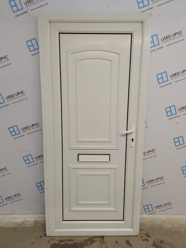 Used White Upvc Front Door 920mm x 2050mm (Reduce To 900mm) 0561