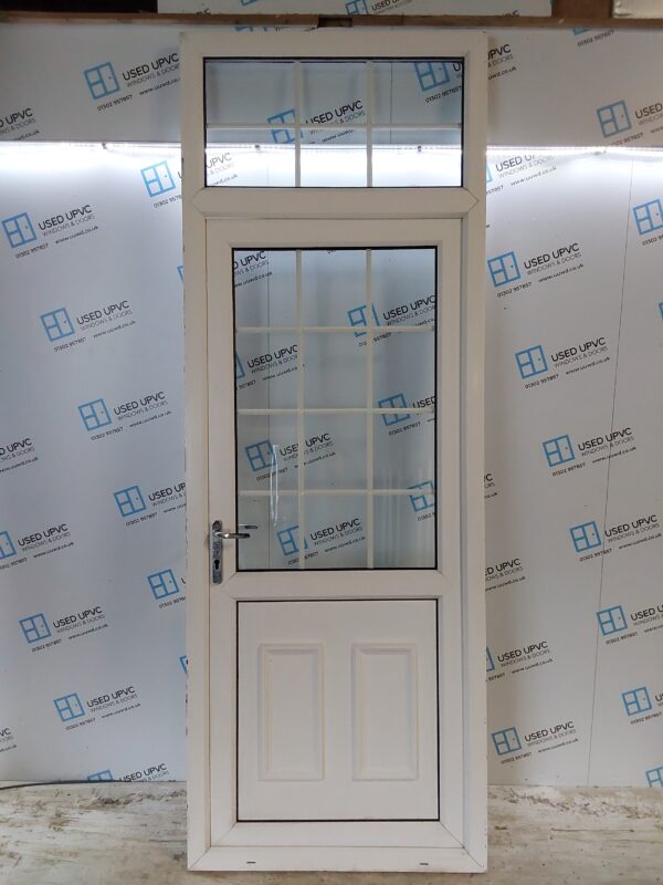 Used White Upvc Back Door And Toplight 945mm x 2605mm 0537