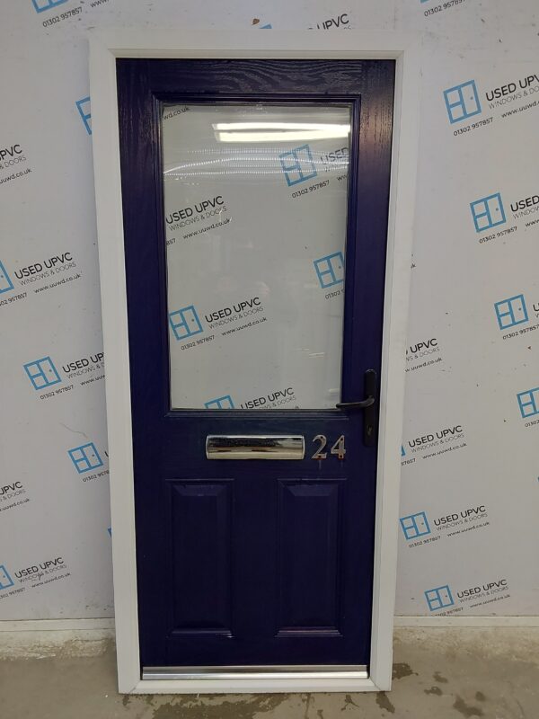 Used Dark Blue Composite Front Door 900mm x 2020mm 0505