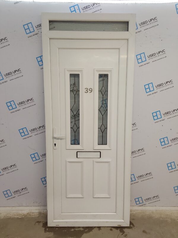 Used White Upvc Front Door And Toplight 920mm x 2250mm 0225