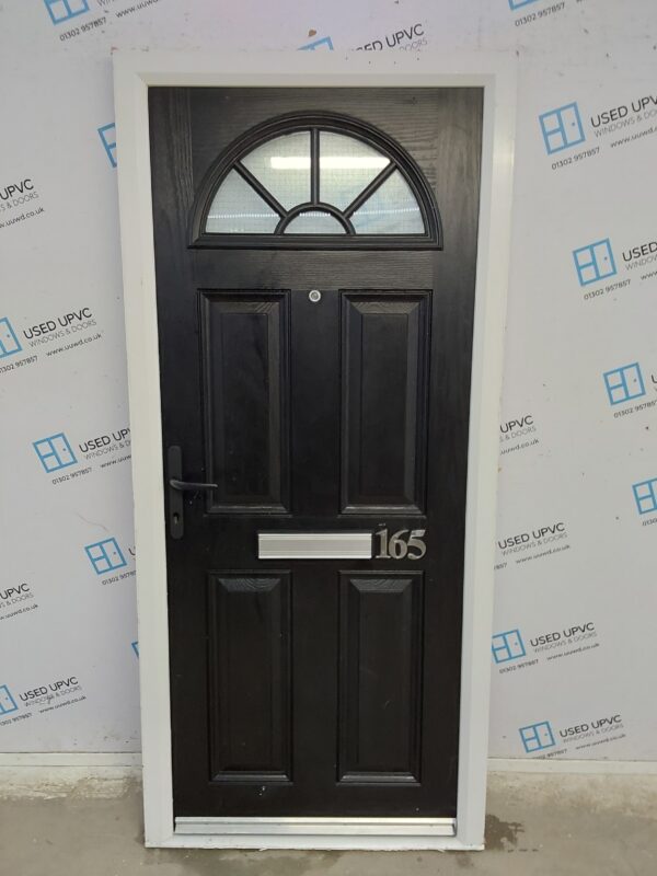 Used Black Composite Front Door 910mm x 2000mm 0178