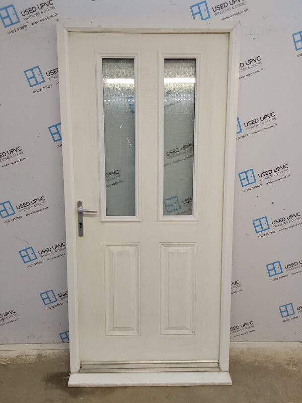 Used White Composite Back Door 995mm x 2095mm 0738