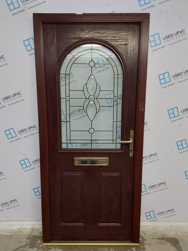 Used Rosewood Composite Front Door 910mm x 2030mm 0763