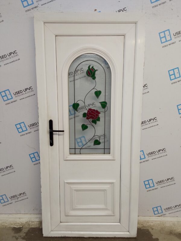 Used White Upvc Back Door 900mm x 2005mm 0056