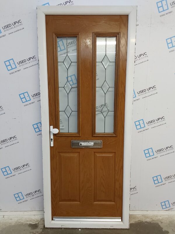 Used Oak Composite Front Door 870mm x 2125mm 0006