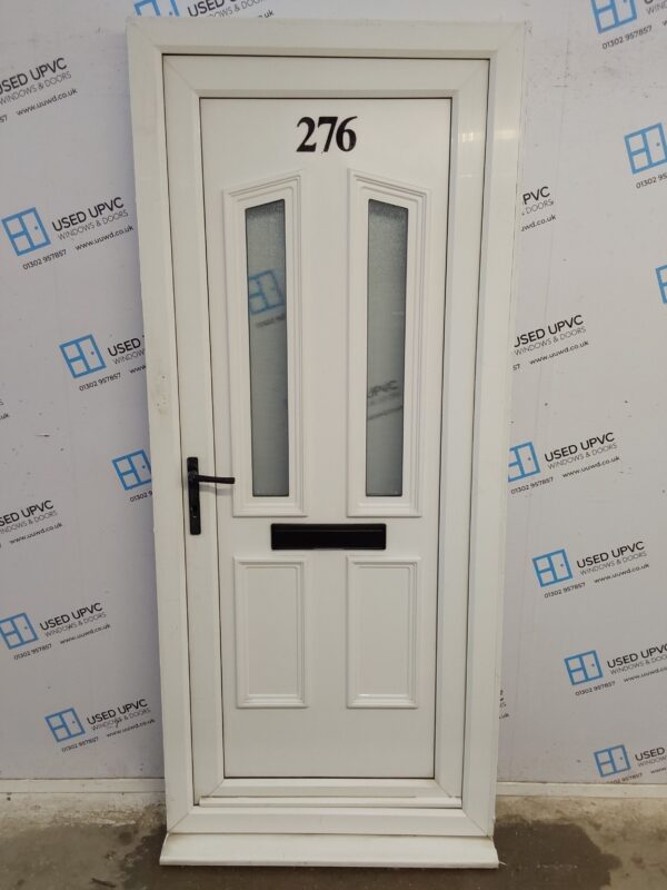 Used White Upvc Front Door 900mm x 2090mm (reduce to 885mm) 0094