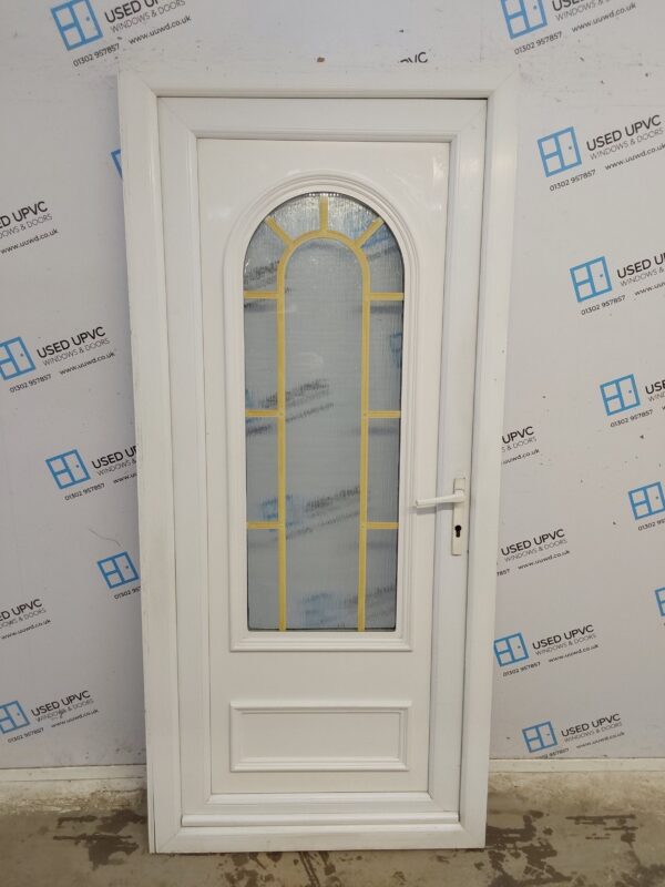 Used White Upvc Back Door 925mm x 2025mm (Reduce To 910mm) C6013