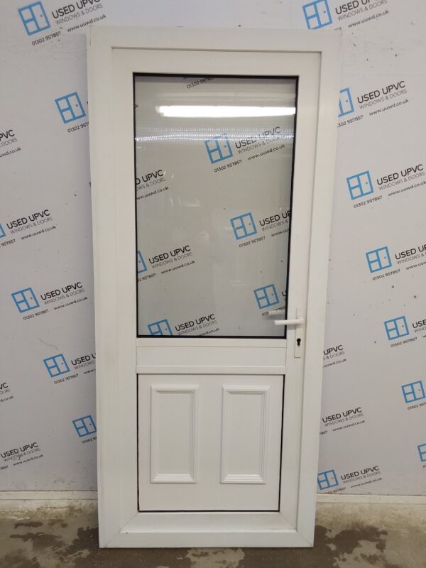 Used White Upvc Back Door 925mm x 2080mm (Reduce To 910mm) C8D77