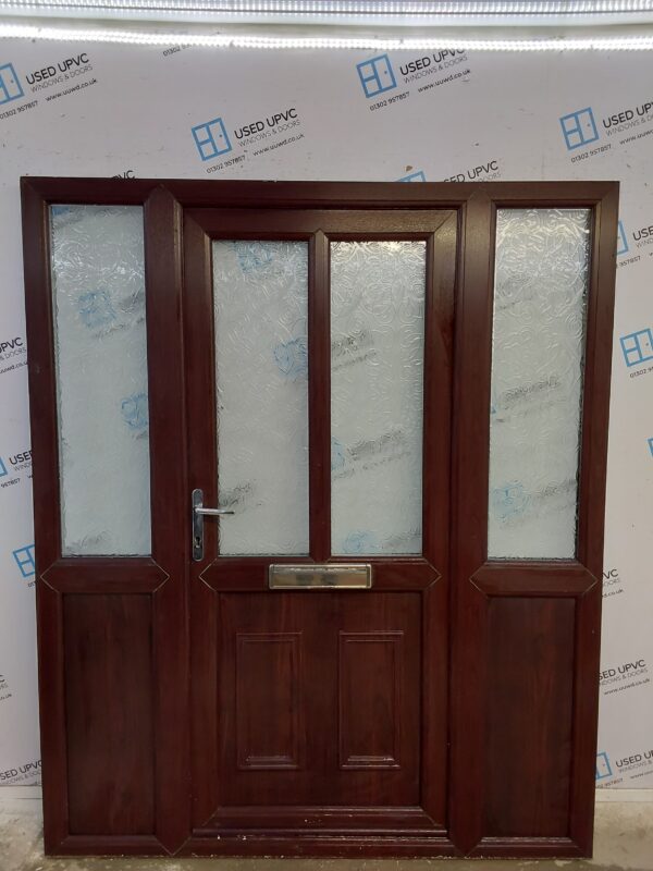 Used Rosewood Upvc Front Door And Side Panels 1665mm x 1995mm DS005