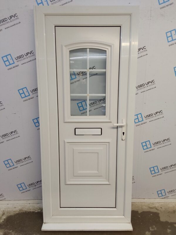 Used White Upvc Front Door 895mm x 2080mm (reduce to 875mm) 0012