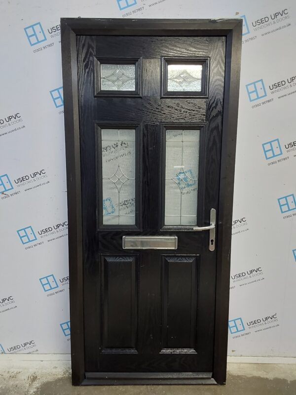 Used Black Composite Front Door 900mm x 2000mm 0028