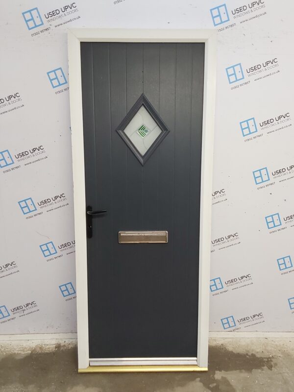 Used Anthracite Grey Composite Front Door 830mm x 2070mm 0612