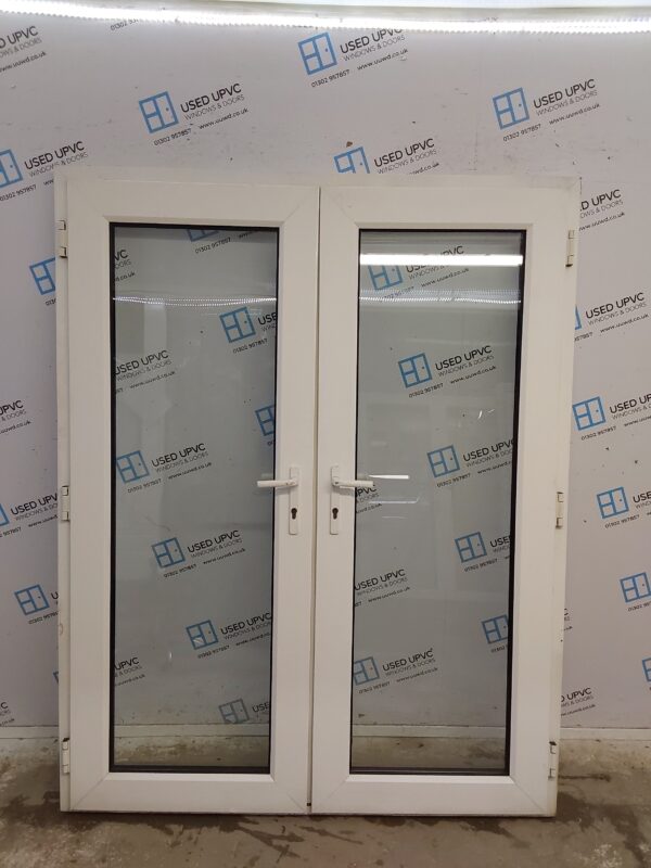 Used White Upvc French Doors 1555mm x 1970mm EA19