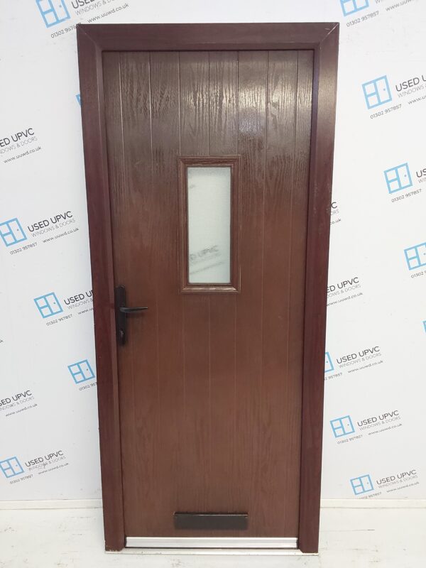 Used Rosewood Composite Front Door 900mm x 2060mm 0754