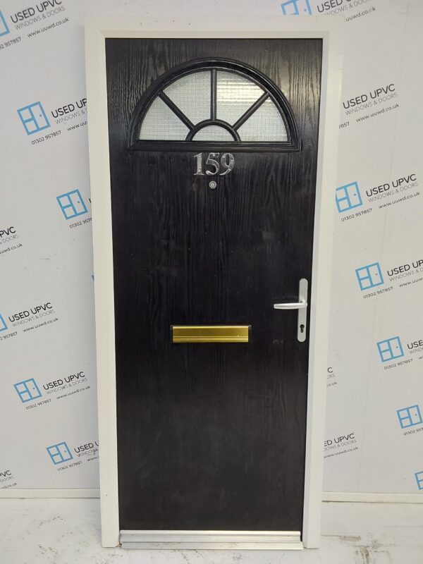 Used Black Composite Front Door 860mm x 1960mm 0403