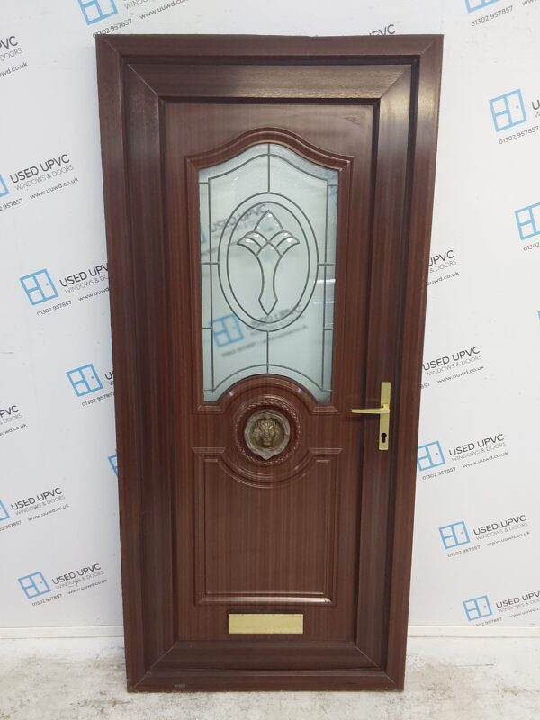 Used Woodgrain Upvc Front Door 930mm x 2020mm C7D066