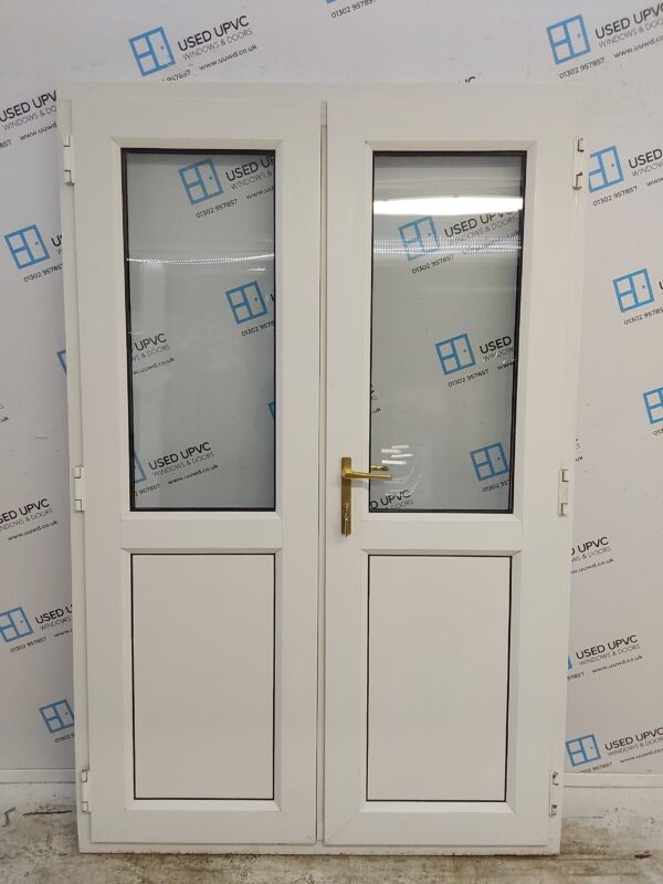 Used White Upvc French Doors 1330mm x 2040mm EA22