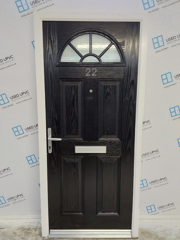 Used Black Composite Front Door 940mm x 2065mm 0330