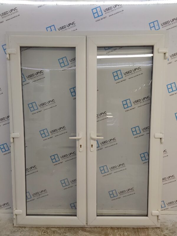 Used White Upvc French Doors 1625mm x 2100mm EA23