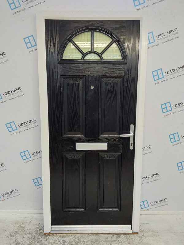 Used Black Composite Front Door 935mm x 2040mm C7D078