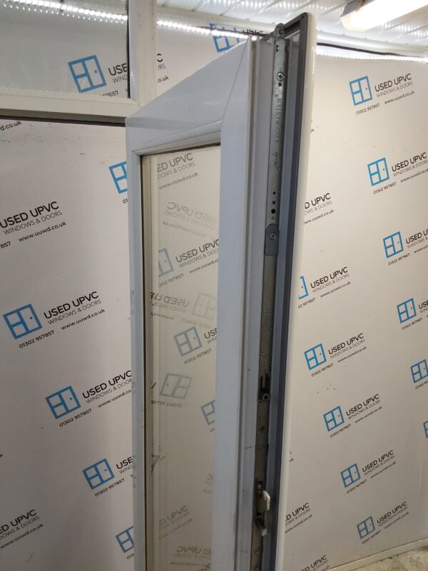 Used White Upvc Full Glass Back Door And Toplight 895mm x 2410mm 0738 - Image 4