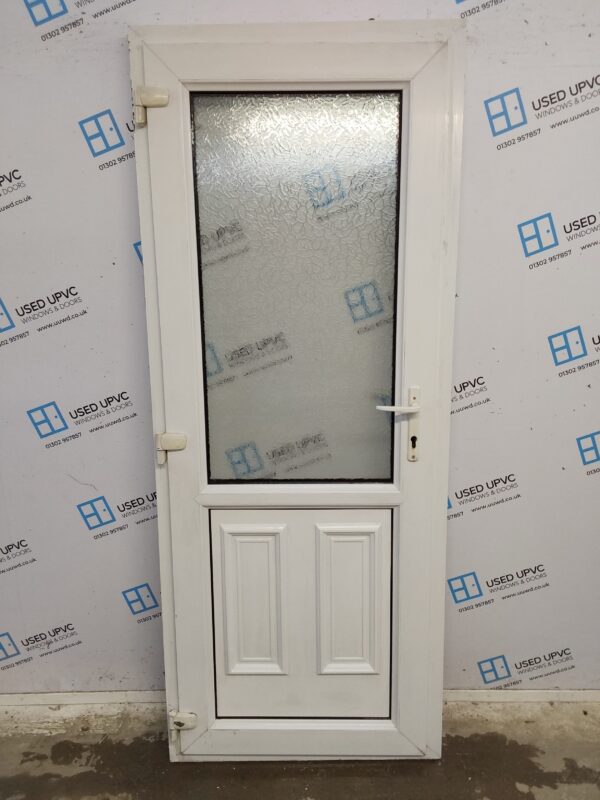 Used White Upvc Back Door 815mm x 2045mm C7D028 - Image 2