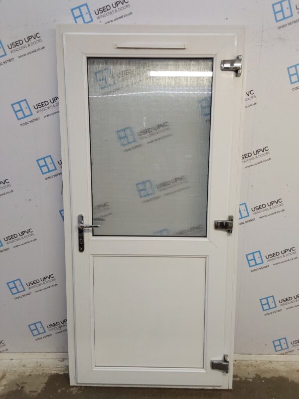 Used White Upvc Back Door 985mm x 2060mm (reduce to 965mm) 0781 - Image 2