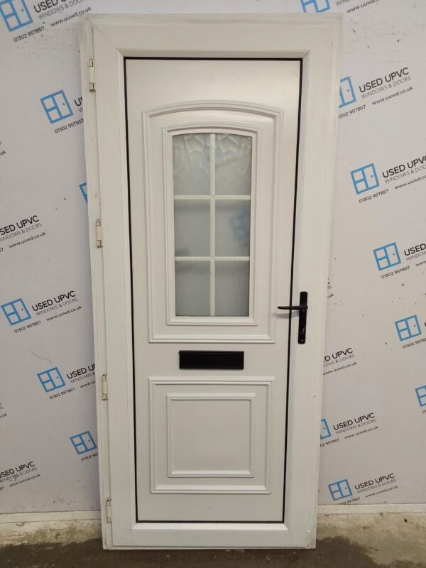 Used White Upvc Front Door 905mm x 2090mm (reduce to 890mm) 0691 - Image 2