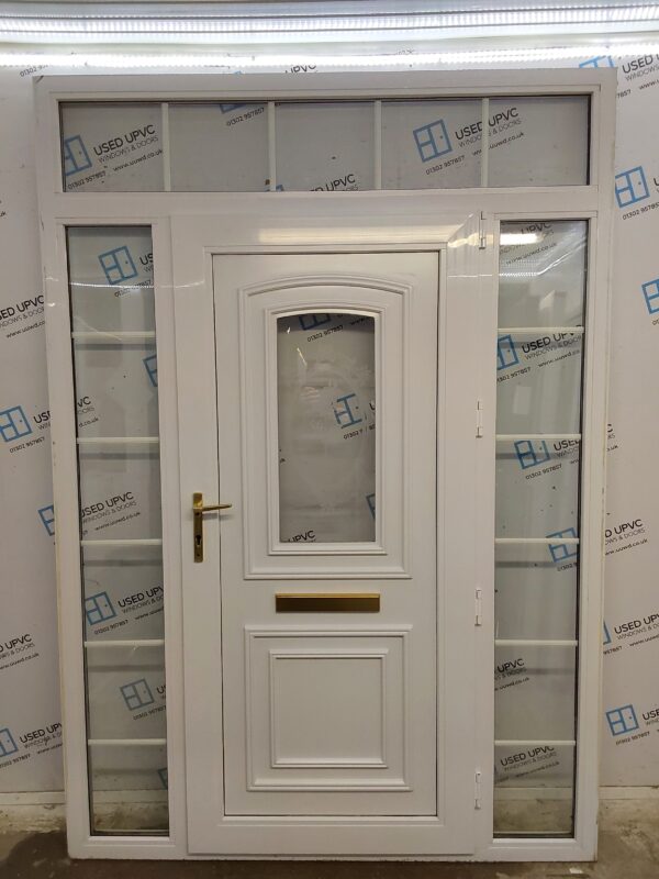 Used White Upvc Front Door, Side Panels And Toplight 1625mm x 2320mm DS012 - Image 2