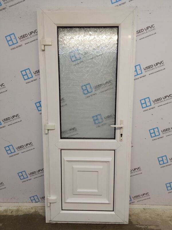 Used White Upvc Back Door 850mm x 2055mm (reduce to 830mm) 0516 - Image 2