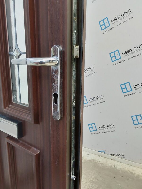 Used Woodgrain Upvc Front Door 920mm x 2080mm (Reduce To 905mm) 0669 - Image 5