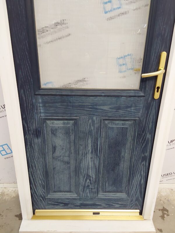 Used Dark Blue Composite Back Door 910mm x 2050mm (Reduce To 2035mm) 0406 - Image 10