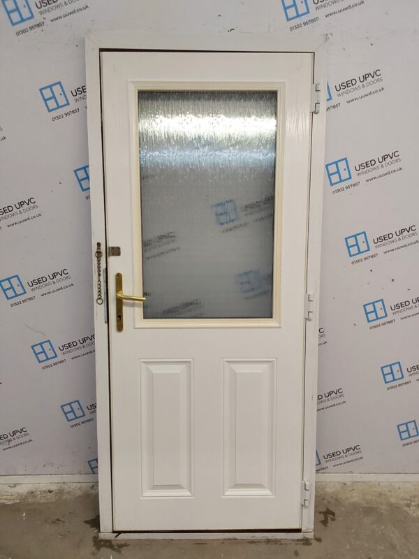 Used Dark Blue Composite Back Door 910mm x 2050mm (Reduce To 2035mm) 0406 - Image 2