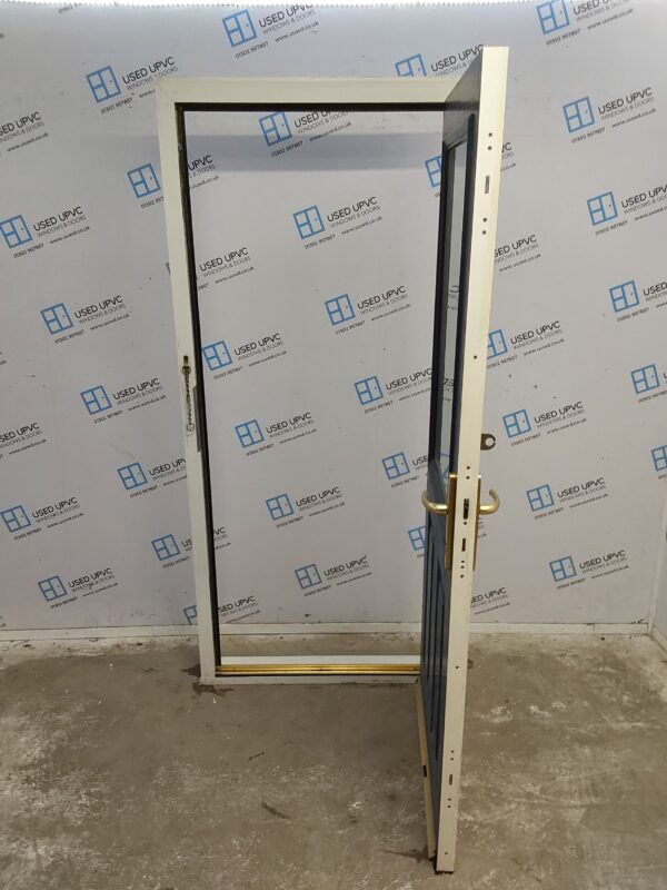 Used Dark Blue Composite Back Door 910mm x 2050mm (Reduce To 2035mm) 0406 - Image 3