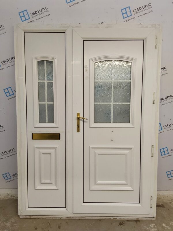 Used White Upvc Front Door And Side Panel 1500mm x 2055mm (Reduce To 1455mm) DS016 - Image 2