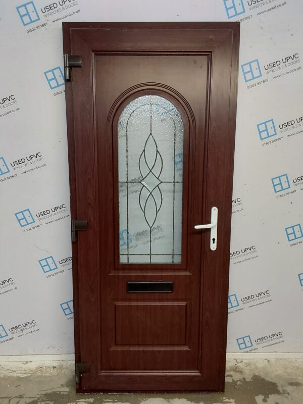 Used Rosewood Upvc Front Door 885mm x 2070mm 0823 - Image 2