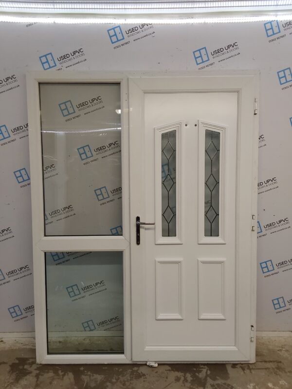 Used White Upvc Door And Side Panel 1570mm x 2060mm DS024 - Image 2