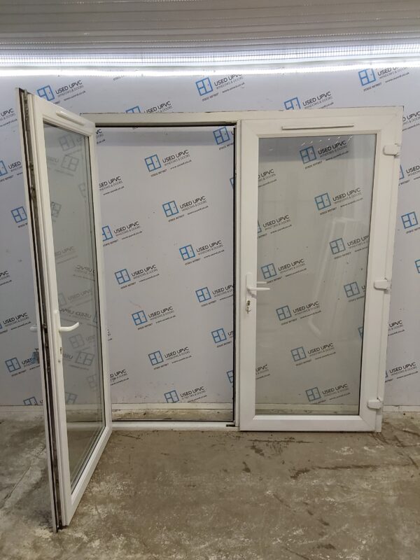 Used White Upvc French Doors 1895mm x 2070mm EA7 - Image 3