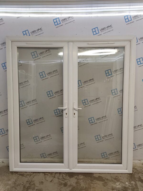 Used White Upvc French Doors 1895mm x 2070mm EA7 - Image 2