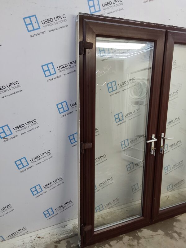 Used Woodgrain Upvc French Doors 1635mm x 2055mm EA1 - Image 5