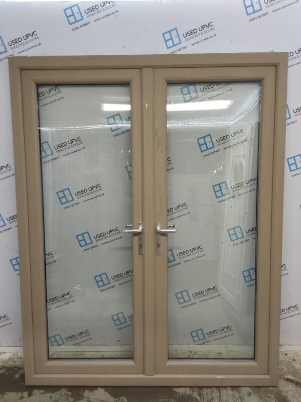 Used Woodgrain Upvc French Doors 1635mm x 2055mm EA1 - Image 2