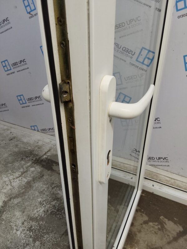 Used White Upvc Full Glass Back Door (outwards opening) 885mm x 2135mm C7D044 - Image 9