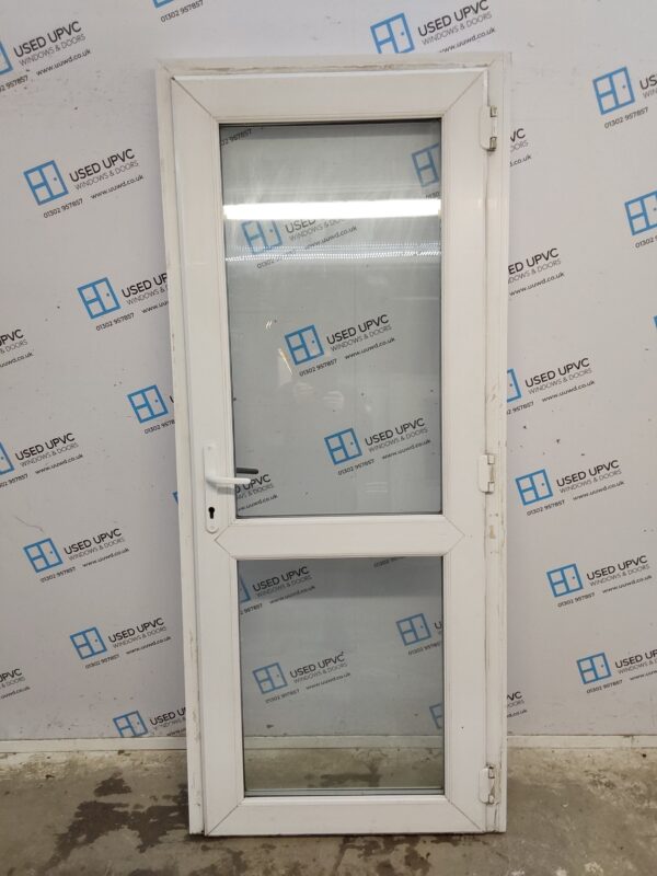 Used White Upvc Back Door 900mm x 2110mm (Reduce To 880mm) 0478 - Image 2