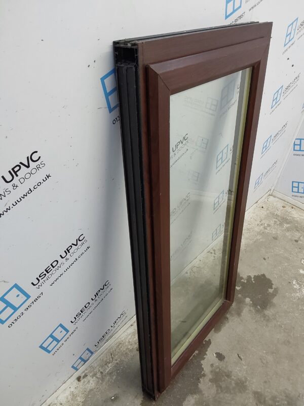 Used Rosewood Upvc Window 665mm x 1310mm C2126 - Image 2