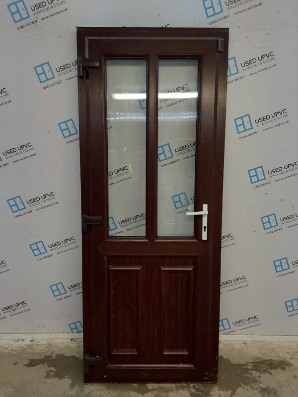 Used Rosewood Upvc Back Door 810mm x 2045mm 0525 - Image 2