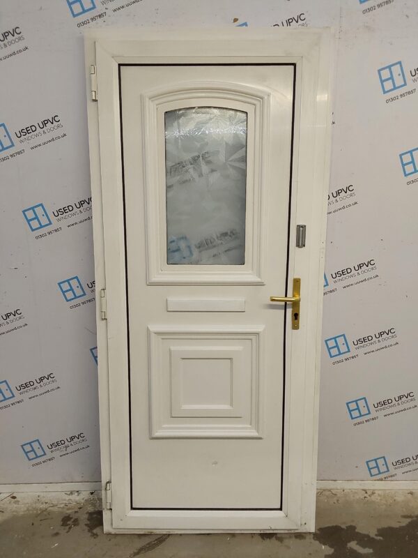 Used White Upvc Front Door 900mm x 2010mm (Reduce To 880mm) C8D62 - Image 2