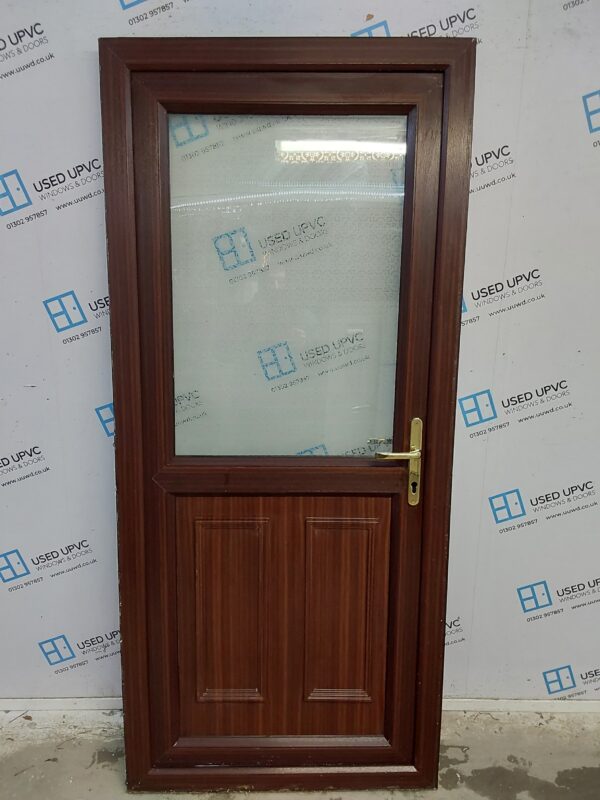 Used Woodgrain Upvc Back Door (outwards opening) 890mm x 1995mm C10D15 - Image 2