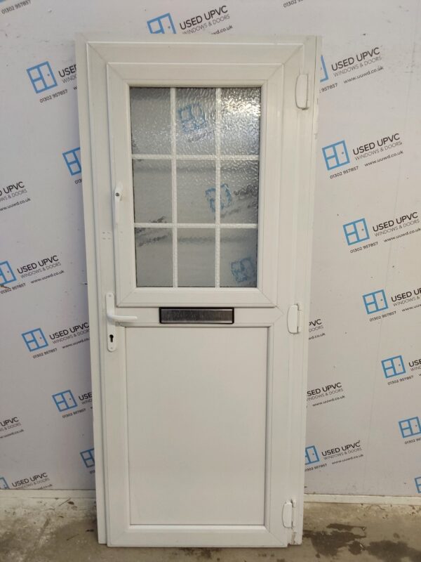 Used White Upvc Front Stable Door 900mm x 2090mm (reduce to 880mm) 0537 - Image 2