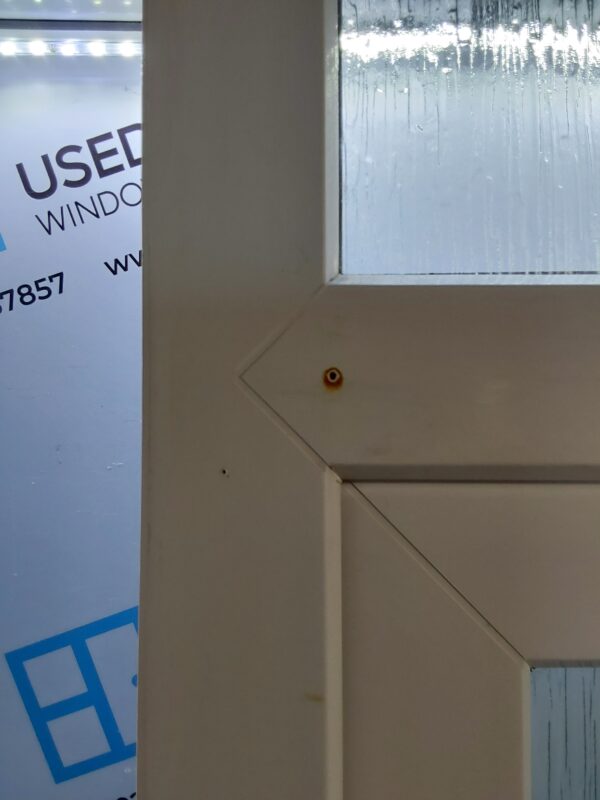 Used White Upvc Back Door And Toplight 805mm x 2400mm (Reduce To 2385mm) 0754 - Image 11